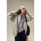 Unisex Jacket Autumn Vintage Stand Collar Jacket Loose Overalls